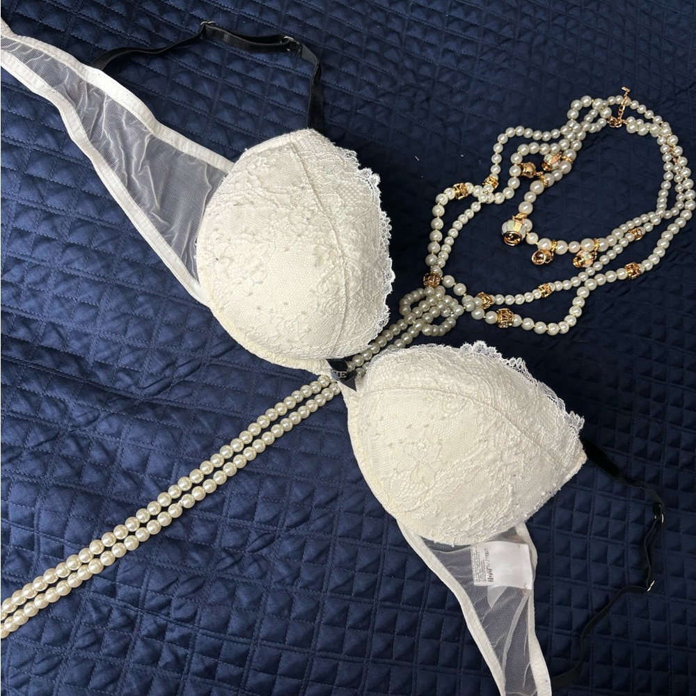 Ermanno Scervino Ivory Lace Bra